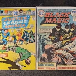 Lot Of 2 DC Comics Justice League Of America 1976-VFN & Black Magic 1974-VG