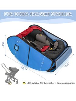 Padded Car Seat Travel Bag Compatible with Doona Car Seat Stroller Car Seat Travel Bag with Lockable Zipper,Foldable Gate Check Bag for Airplane, Trav