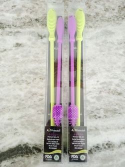 2 PACKS A-Brush Silicone Bottle Cleaner Brush, 2 Piece Set, Flexible, Long Handle - Water Bottle Cleaner, Baby Bottle Nipple Brush for Plastic & Glass