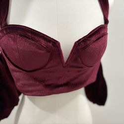 Velvet Sleeved Crop