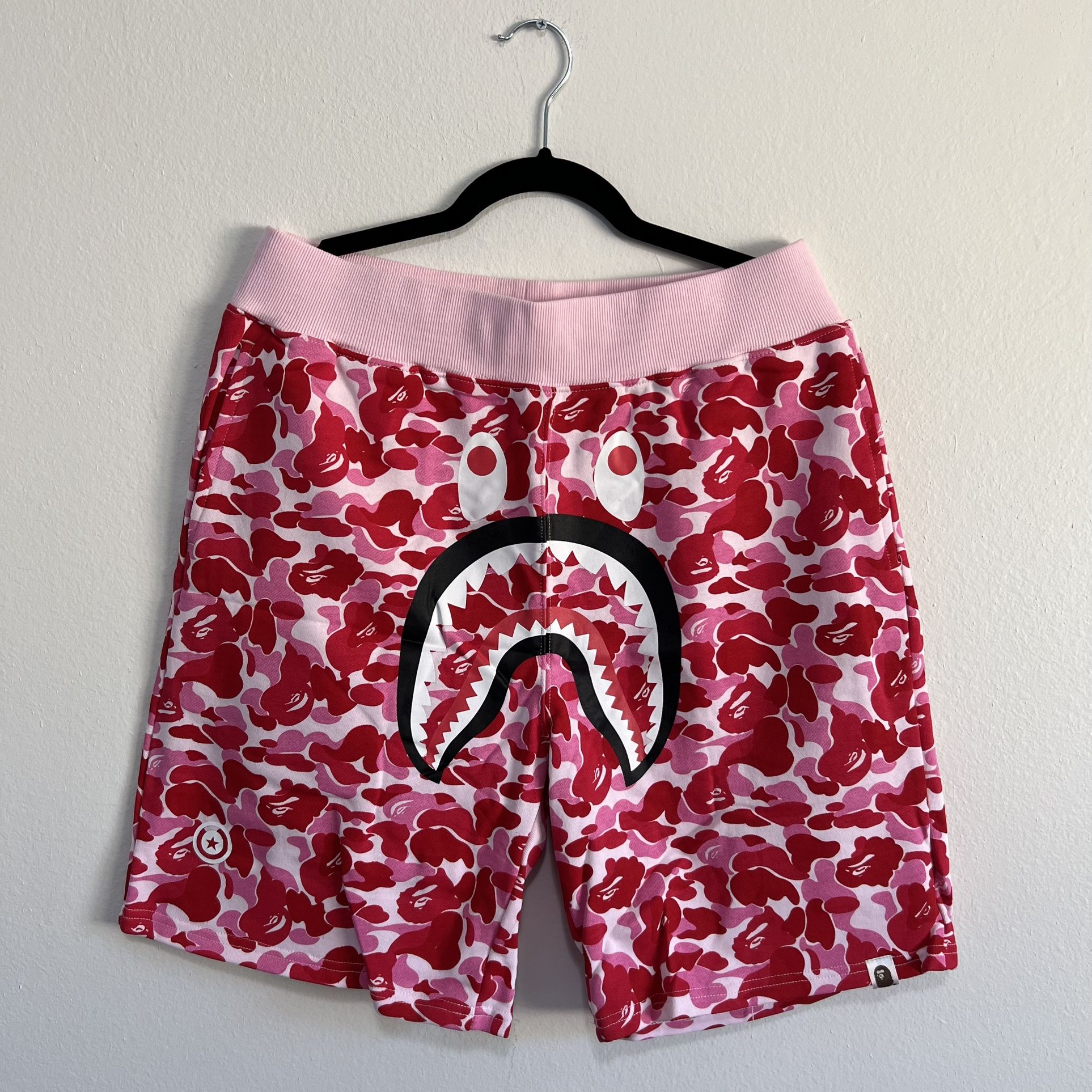 Bape Shark Pink Camo Sweatshorts (fits like Medium/Large) - Main Image