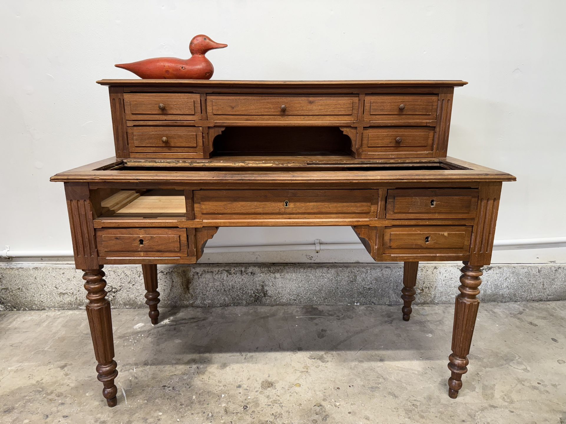 Antique Desk with removable topper – Salvaged – needs to be restored.