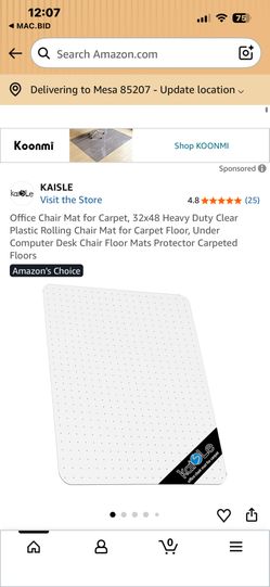 Kaisle Heavy Duty Office Chair Mat For Carpet. 32x48