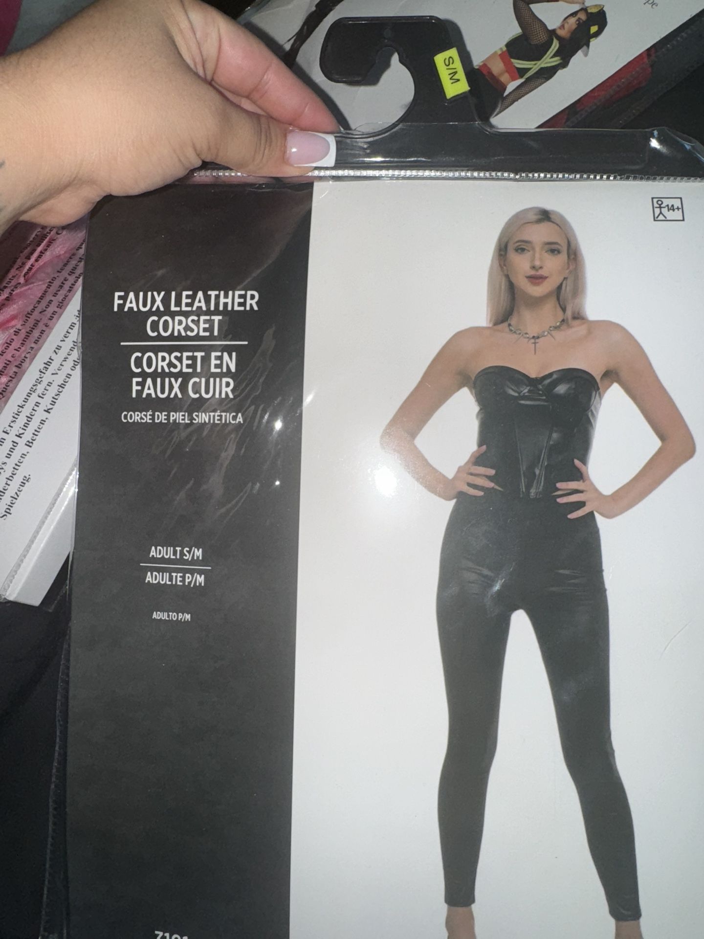 Black leather corset