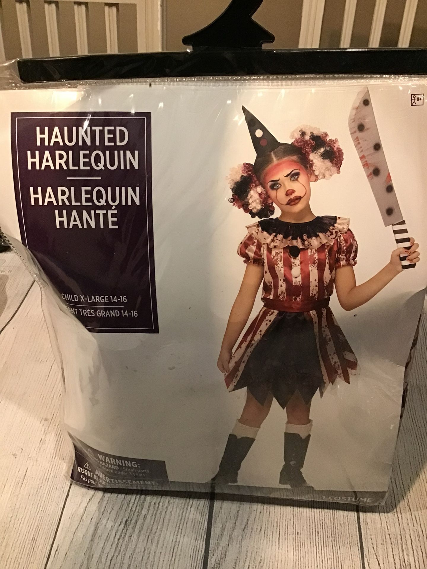Haunted Harlequin Child Costume Size XL (14-16) -NEW