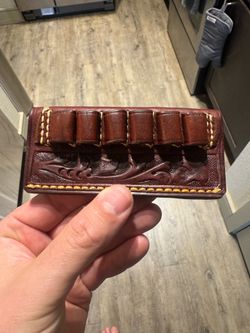 Antique leather bullet holder