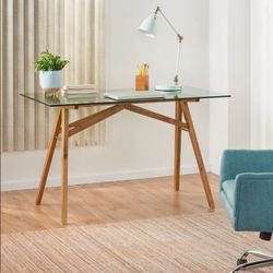 Mid-Century Glass Top Desk