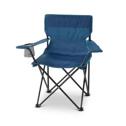 New DEALWORTHY ADULT OUTDOOR PORTABLE CAMP CHAIR, 225 LBS CAPACITY - MINERAL BLUE