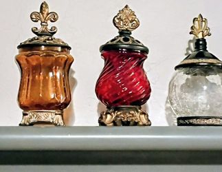 Set Of 3 Vintage Style Glass Jars