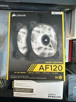 Corsair AF120 LED White – Quiet Edition PC Fans (2-Pack, Brand New)
