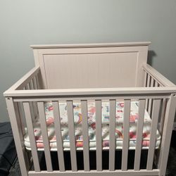Mini Pink Crib With Mattress 