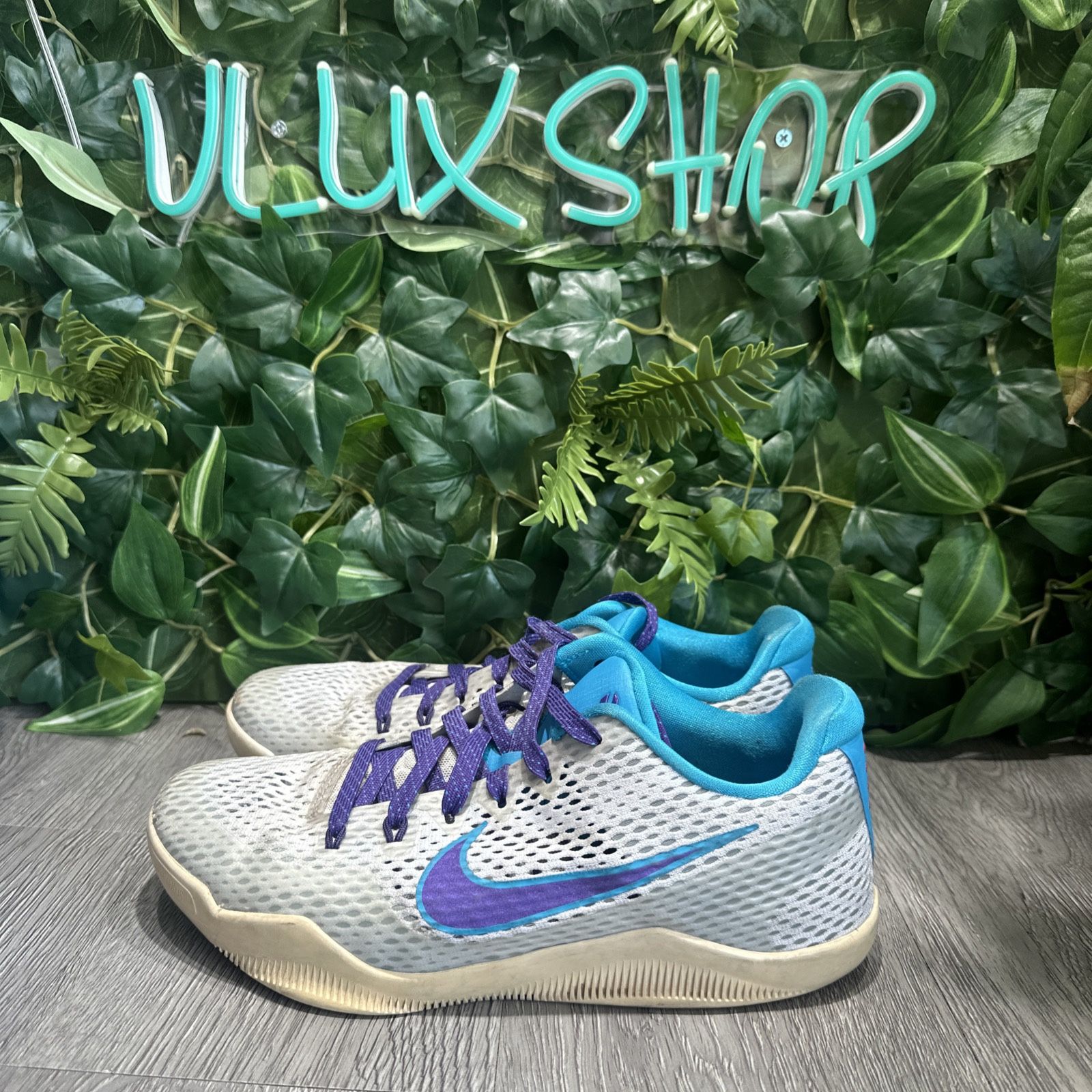 Nike Shoes Mens Kobe XI 11 Low Draft Day White/Purple/Blue