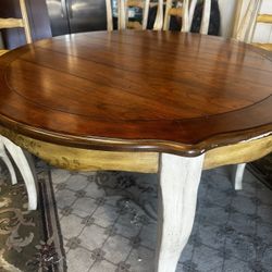 • French Country Dining Set – Table + 6 Chairs + Leaf