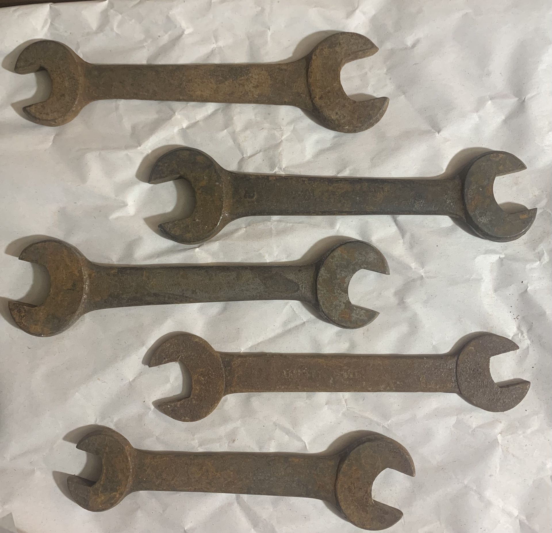 Vintage Mechanic's Wrench Lot (5) Wrench Lot Bulky Wrenches