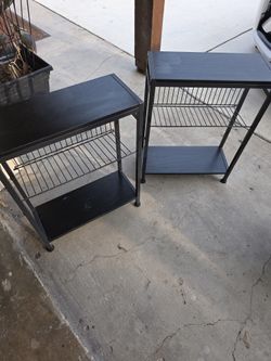 Set of 2 black freestanding racks