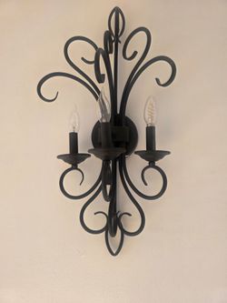 Set of 2 Matte Black Decorative Wall Sconces - Modern Farmhouse Style