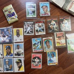 Vintage Baseball Card Lot - Hall of Famers, Stars & Rookies + Sealed Pack