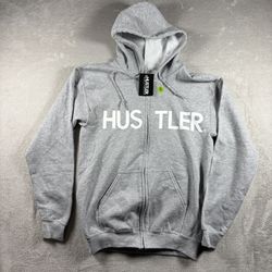 Vintage Style Hustler Hardcore Men’s Small Gray Sweatshirt Hoodie NWT