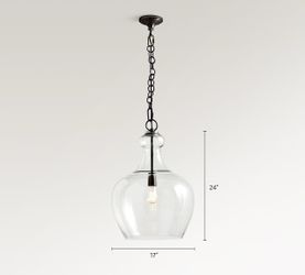 Pottery Barn Flynn Recycled Glass Pendant 17”