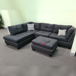3 Pc Living Room Sectional Sofa With Ottoman  // Limited Time Offer 