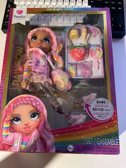 Rainbow High Sparkle And Shine ROSETTA 11" Doll Liquid Sparkles Legs PINK