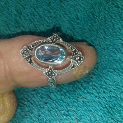 Sapphire Blue Sterling silver.