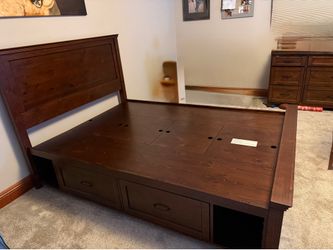 Pottery barn full size storage bed