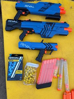 NERF RIVAL BLASTER LOT – 3 TESTED & WORKING + MAGAZINES & AMMO – $125 OBO