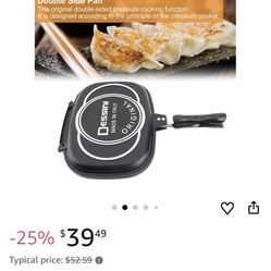 Double Sided Frying Pan Nonstick Dessini Double Side Pressure Cooking Grill Pan Antiburn Handle Portable Aluminum Frying Pan Sandwich Baking Kitchen S