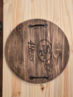 San Francisco 49ers Engraved Wood Serving Tray