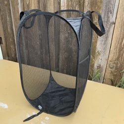 Black Mesh Pop-Up Laundry Hamper