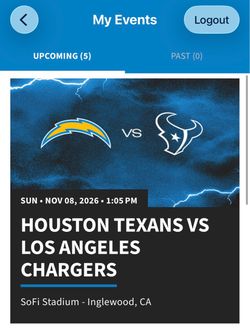 Chargers vs Houston Texans NFL Tickets