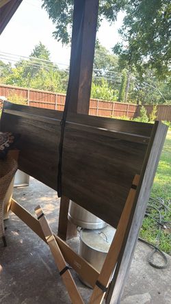 Dark Brown Wood Bed Headboard
