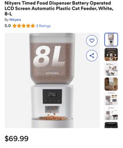 Nityers Automatic Pet Feeder with LCD Screen, 8L