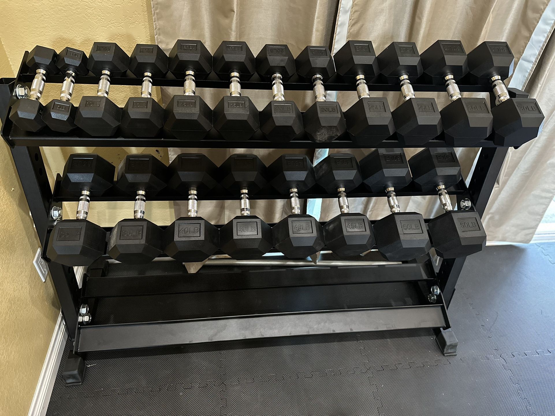 5-50lbs Dumbbells w/Rack