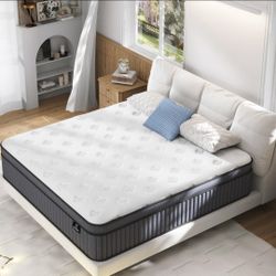 Full Size Mattress [Upgraded Strengthen] 9.9 Inch Medium Firm Full Mattress In A Box, Hybrid Mattresses With Gel Memory Foam & Independent Pocket...