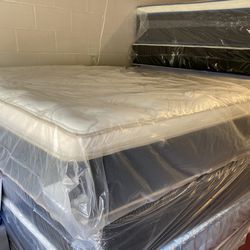 California King Size Mattress 14 Inch Thick With Pillow Top And Box Springs New From Factory Available All Sizes Same Day Delivery 