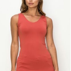 Yelete Burnt Sienna V Or U Neckline Reversible Seamless Tank