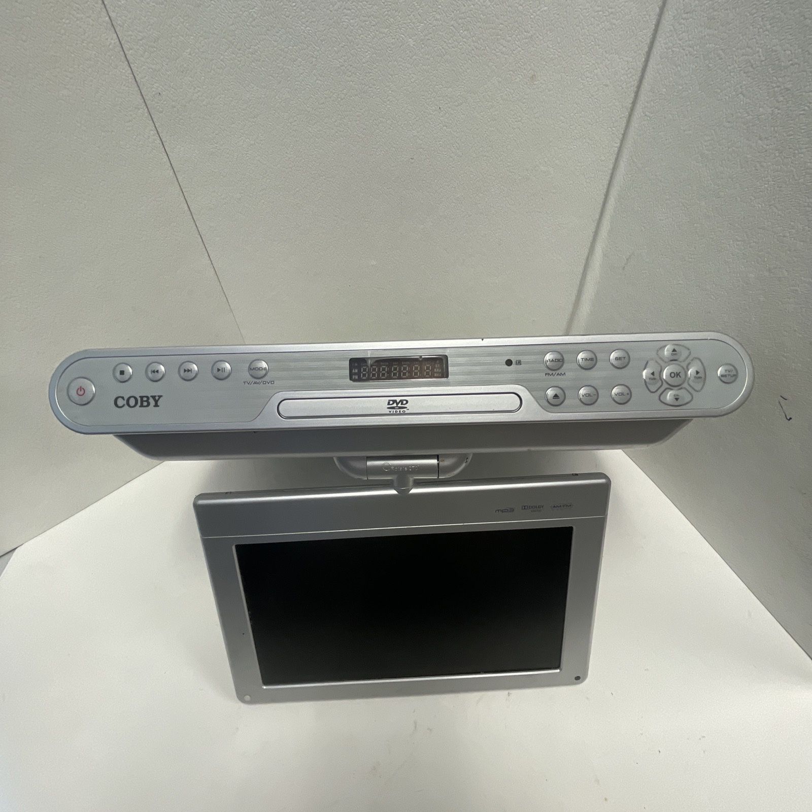 Coby Under-Cabinet Digital LCD TV with DVD/CD Player KTF-DVD1070 No Cord Tested