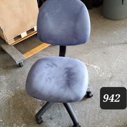 Blue Suade Office Chair