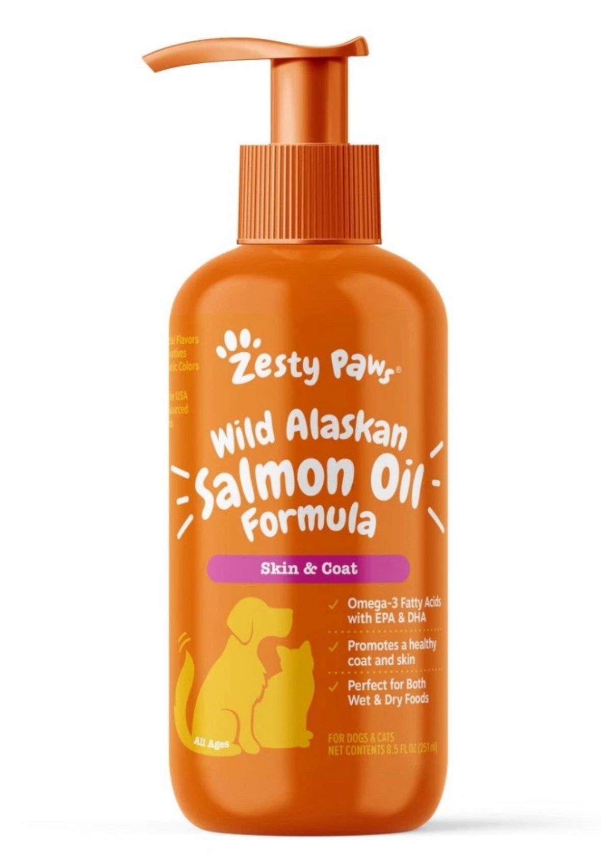 Wild Alaskan Salmon Oil for Dogs & Cats - Omega 3 Skin & Coat Support - 16OZ