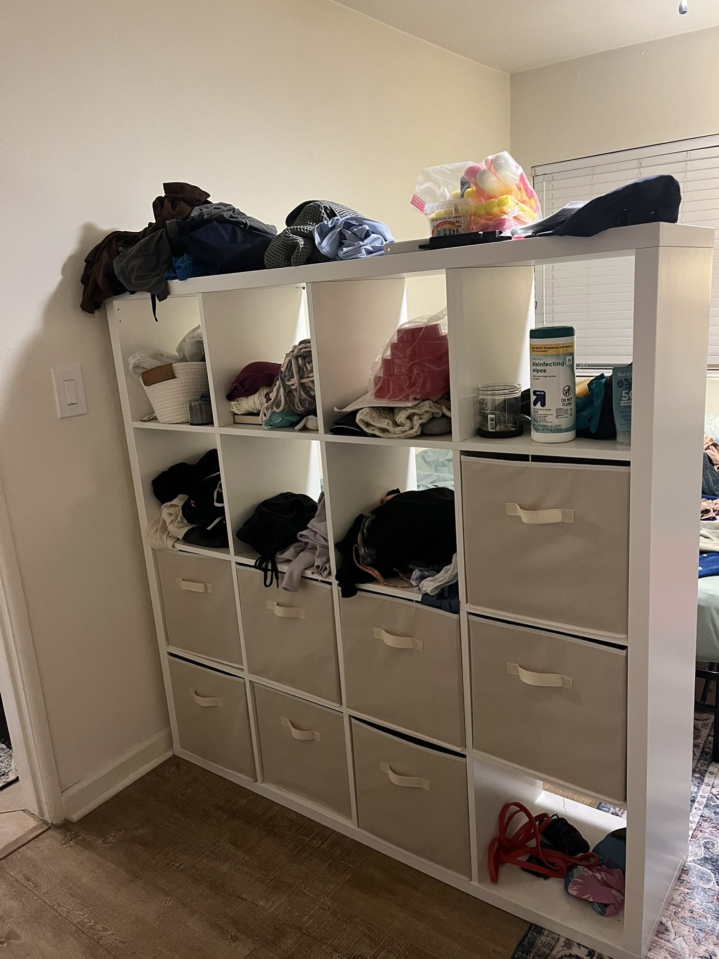 Ikea KALLAX 4x4 with Fabric Drawer Storage