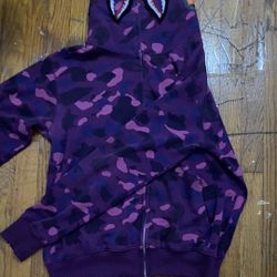 Purple Bape Hoodie Size M