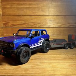 Adventure Force Metal Vehicle Deluxe Playset Blue Bronco Truck
