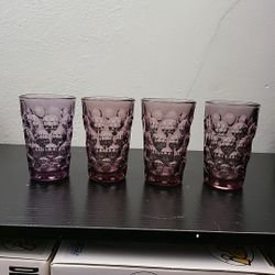 Provincial Amethyst Juice Glass Lot Of 4 - Imperial Glass - Ohio (E) Preowned