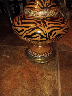 Tiger striped vintage vase