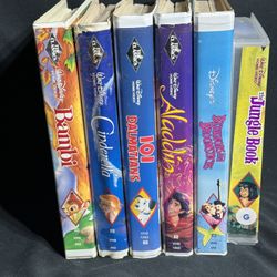 Disney 6 Black Diamond Series VHS Tapes