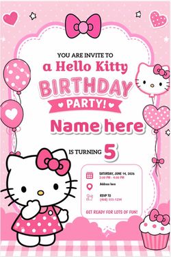 Hello kitty mobile digital invitations
