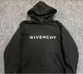 Givenchy Paris Black Fleece Logo Hooded Pullover Hoodie Cotton Slim Mens Sz M