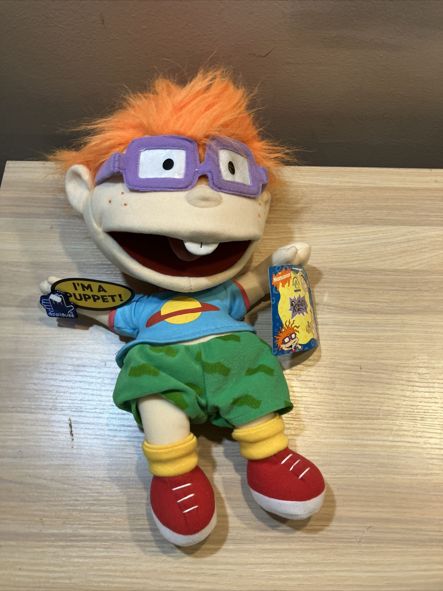 VTG Rugrats Chucky Puppet Doll Plush w/ Tags Hook Applause Nickelodeon 1998